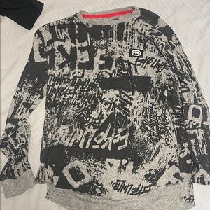 Graphic Ecko Print Gray Sweater